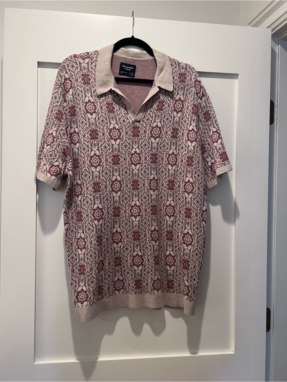 abercrombie and fitch Short Sleeve Patterned knit Polo Shirt
